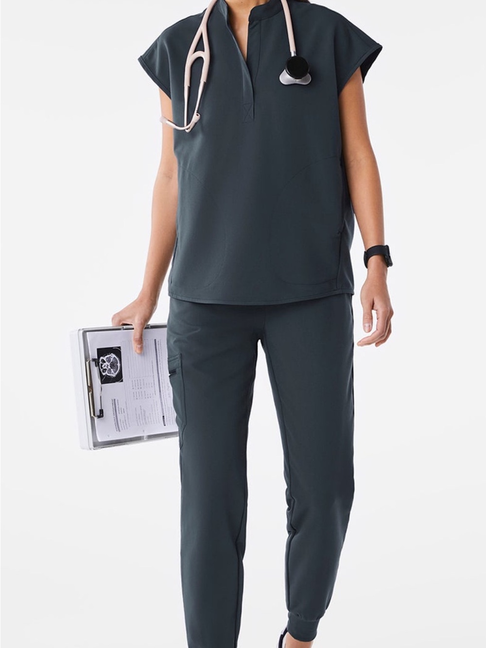 Figs Women's dark harbor Sleeveless Scrub Top & Joggers Set - Picture 6 of 7